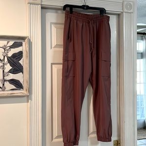 Rose/mauve silky jogger, gently worn, smoke free and pet free home